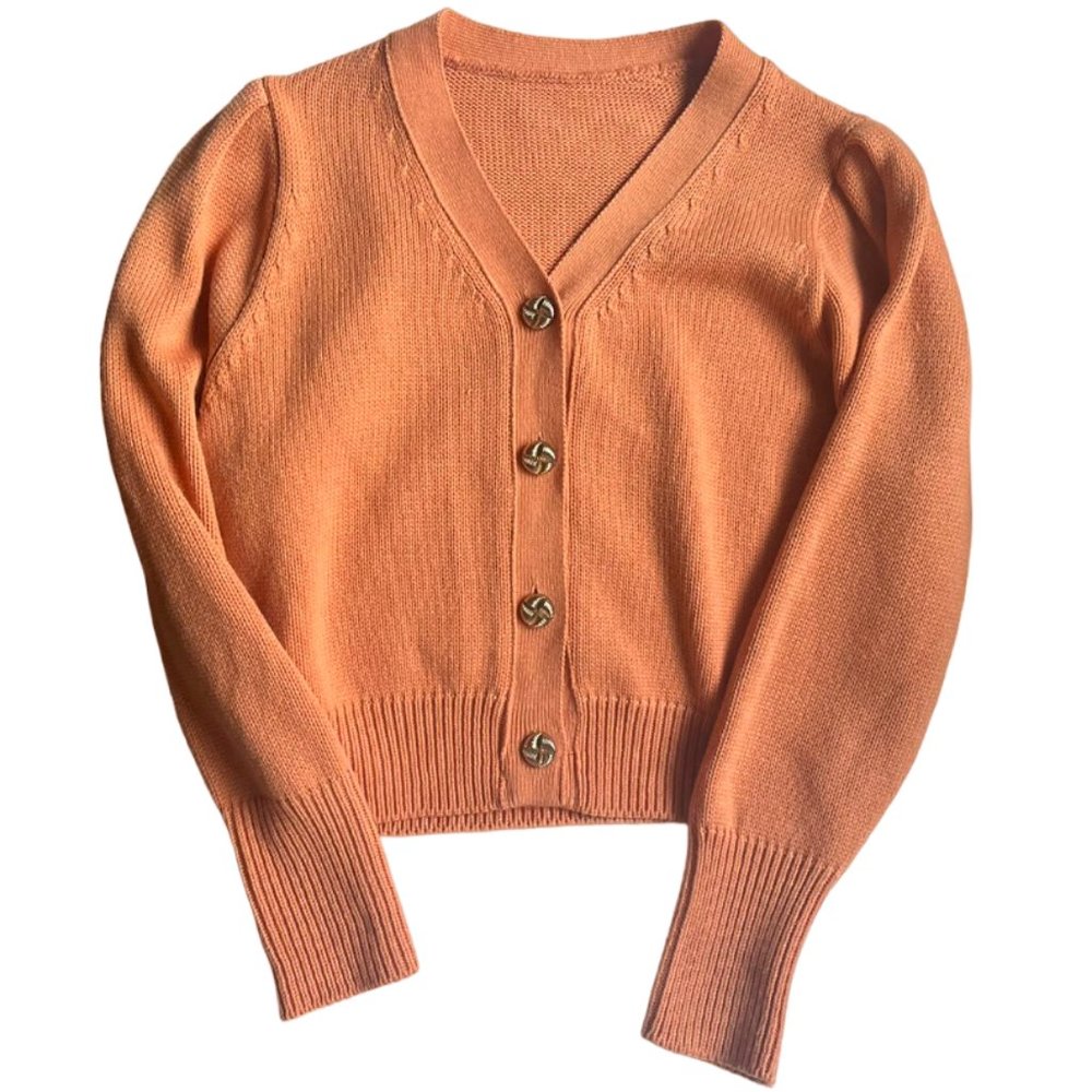 Chuu V-neck Orange Cropped Cardigan S